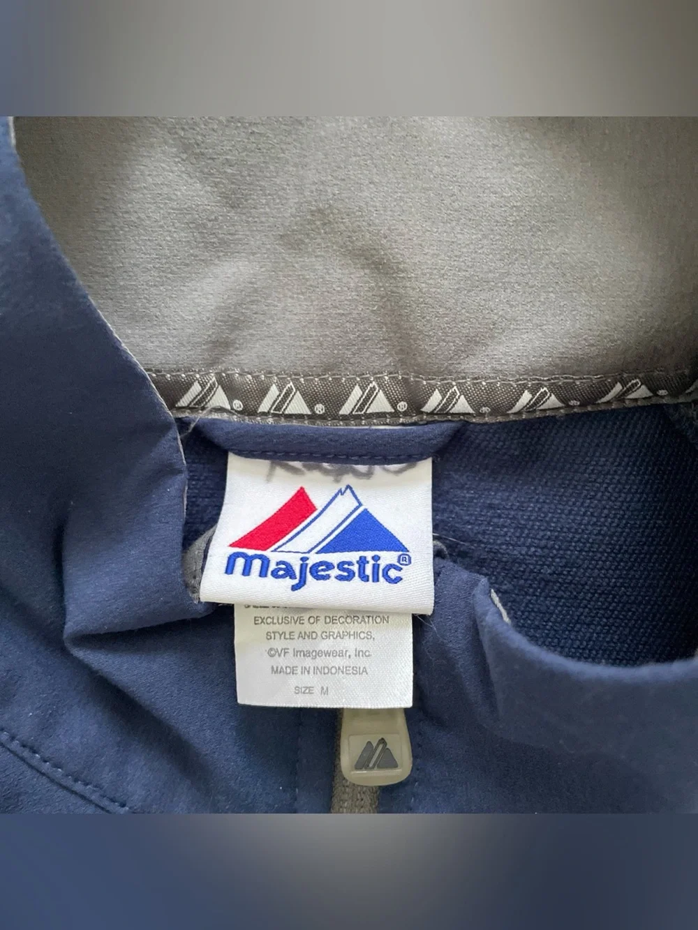 Majestic Boston Red Sox 1/2 Zip Pullover Training Jacket Blue Y2K Mens Medium